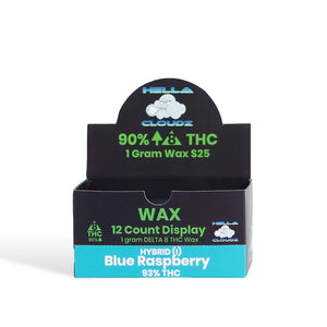 (12 pack) Wax/Shatter (Hybrid) - Blue Raspberry - 93% D8 THC