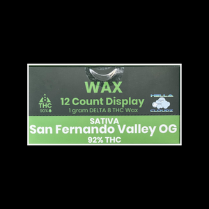 (12 pack) Wax/Shatter (Sativa) - San Fernando Valley OG - 92% D8 THC