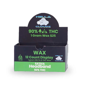 (12 pack) Wax/Shatter (Sativa) - Headband - 92% D8 THC