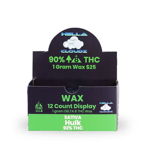 (12 pack) Wax/Shatter (Sativa) - Hulk - 92% D8 THC